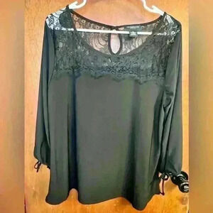 Liz Claiborne Career Black Lace Blouse